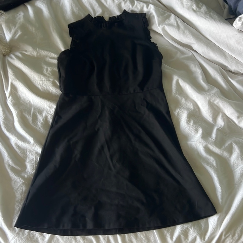 Banana Republic stretchy fabric ruffled sleeveless dress